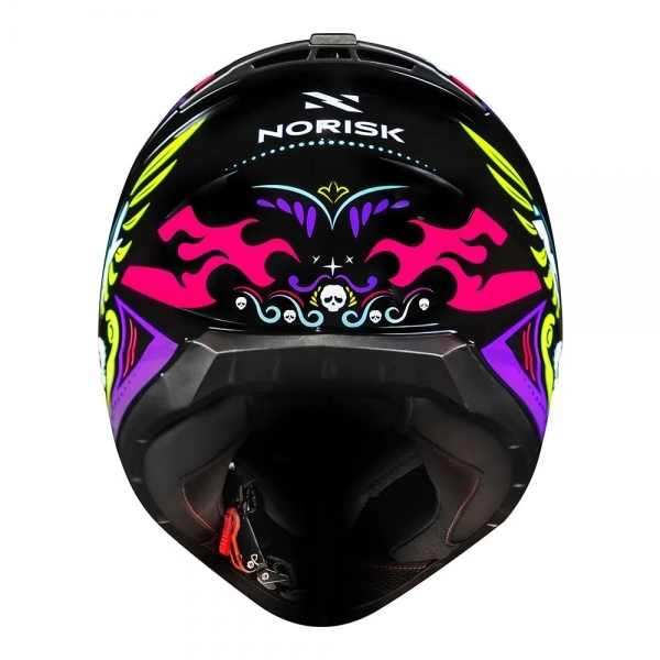 Capacete Moto Norisk Razor Circus Preto Rosa Fechado Masculino Feminino Esportivo