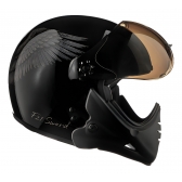 Capacete Moto Custom Peels Mirage F21 F-21 Sword Caveira Aviador C/ 2 Viseiras Queixeira Removível