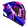 Capacete Moto Feminino Norisk Flow Pulse Azul Rosa Esportivo C/ Spoiler + Viseira Extra