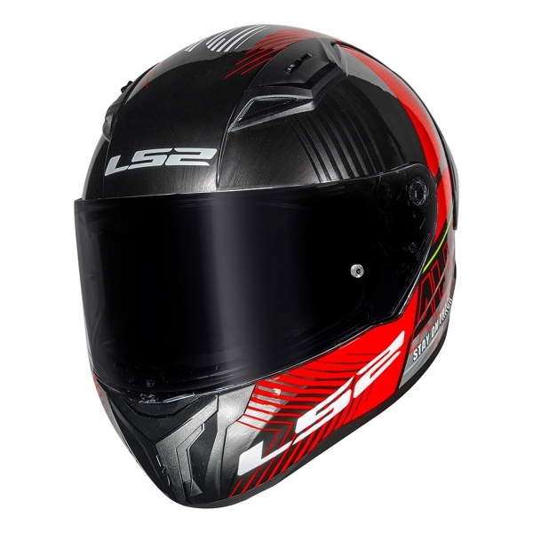 Capacete Moto LS2 FF810 Vigo Shift Jeans Preto Titanium Vermelho C/ Spoiler Masculino Feminino Lançamento