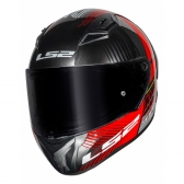 Capacete Moto LS2 FF810 Vigo Shift Jeans Preto Titanium Vermelho C/ Spoiler Masculino Feminino Lançamento