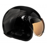 Capacete Moto Custom Peels Mirage F21 F-21 Sword Caveira Aviador C/ 2 Viseiras Queixeira Removível