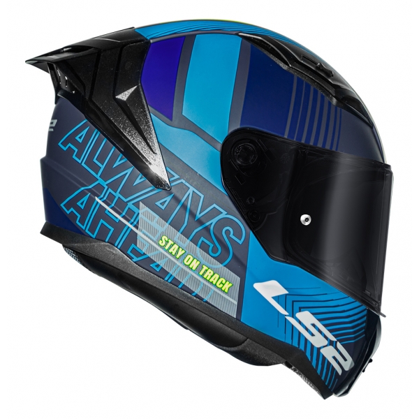 Capacete Moto LS2 FF810 Vigo Shift Preto Azul Fosco C/ Spoiler Masculino Feminino Lançamento