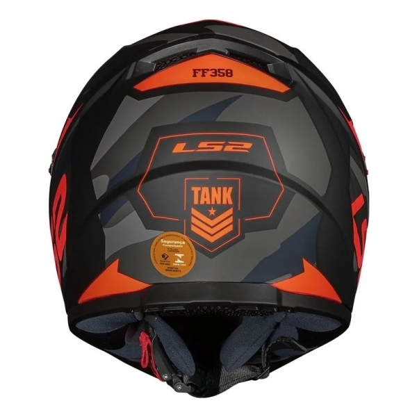 Capacete Moto Fechado Ls2 Ff358 Classic Tank Camuflado Preto Esportivo Masculino Feminino