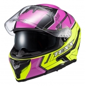 Capacete Moto Feminino Texx Kaiman Teaser Rosa Preto C/ Óculos Sol Interno E Narigueira Lançamento