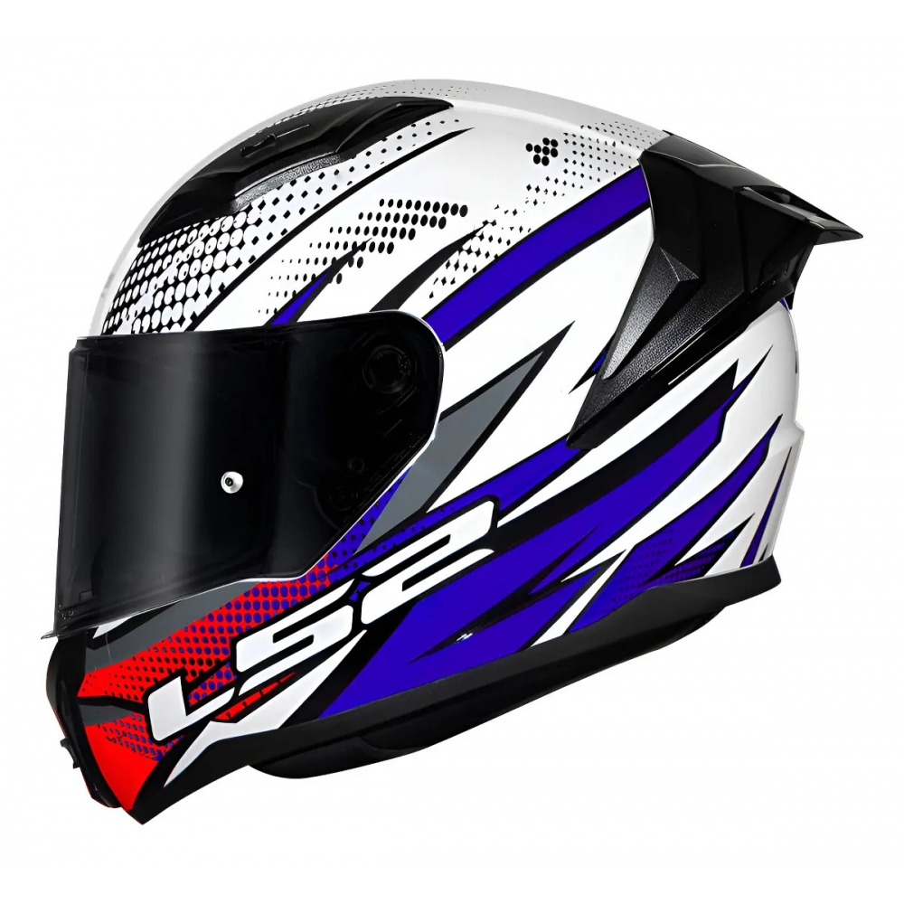 Capacete Moto LS2 FF810 Vigo Shift Flight Azul Branco C/ Aerofólio Masculino Feminino Lançamento