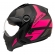 Capacete Moto Feminino Peels F-21 Mirage Vertice Preto Rosa Aviador C/ Óculos Queixeira Removível