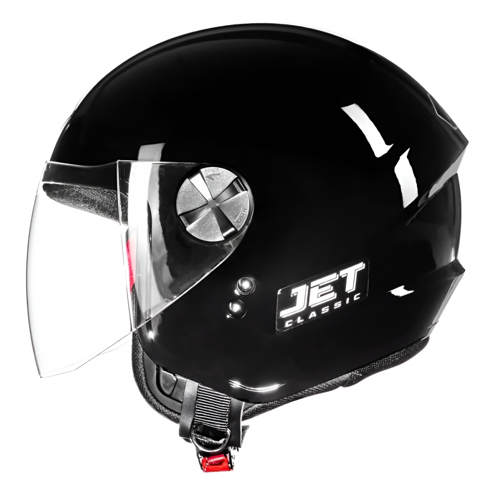 Capacete Moto Aberto Fly F17 F-17 Hg Jet Classic Masculino Feminino Preto C/ Selo Inmetro - Preto Brilho