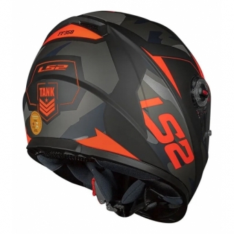 Capacete Moto Fechado Ls2 Ff358 Classic Tank Camuflado Preto Esportivo Masculino Feminino