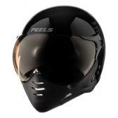 Capacete Moto Custom Peels Mirage F21 F-21 Sword Caveira Aviador C/ 2 Viseiras Queixeira Removível