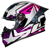Capacete Moto Fechado Ls2 Ff358 Pro Classic Starwar Estellar Masculino Feminino C/ Spoiler Aerofólio - Preto Rosa Roxo