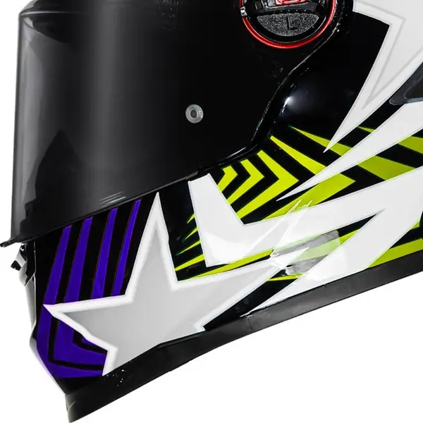 Capacete Moto Fechado Ls2 Ff358 Pro Classic Starwar Estellar Masculino Feminino C/ Spoiler Aerofólio - Preto Amarelo