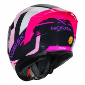 Capacete Moto Feminino Norisk Flow Run Roxo Rosa C/ Spoiler + Viseira Extra