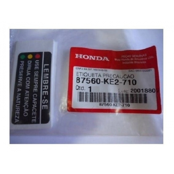 Adesivo Advertência Precaução Tanque Cb500 Cbx750 Cbr450 Nx 150 200 Xr200 Xlx250 350 Original Honda