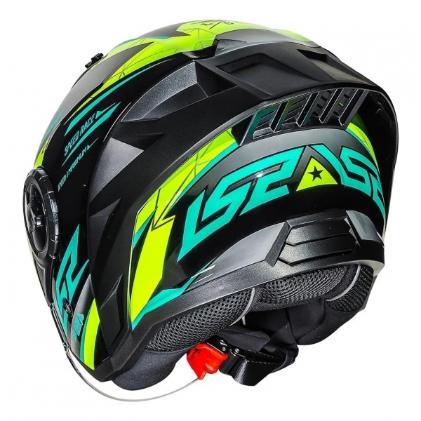 Capacete Moto Aberto Ls2 Of616 S Airflow II Draze Preto Amarelo C/ Spoiler Masculino Feminino