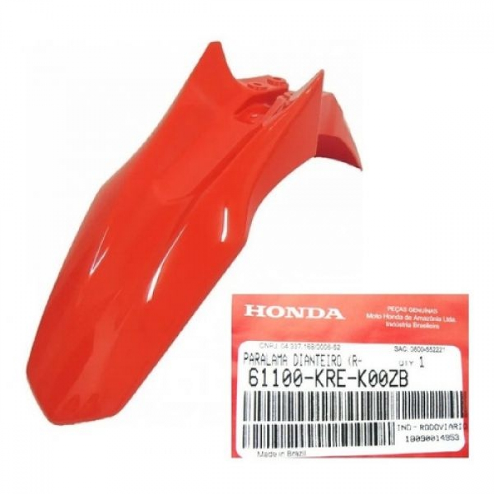 Paralama Dianteiro Moto Nxr Bros 160 Vermelha 2018 2019 2020 2021 2022 Original Honda 61100KREK00ZB