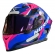 Capacete Moto Feminino Norisk Flow Pulse Azul Rosa Esportivo C/ Spoiler + Viseira Extra