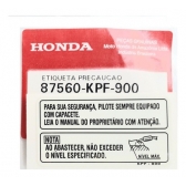 Adesivo Advertência Nível Combustível Titan 125 150 Fan Tornado Twister Bros Original Honda