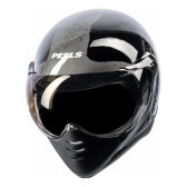 Capacete Moto Peels Mirage F 21 F-21 North Navy Custom Aviador C/ 2 Viseiras Queixeira Removível - Preto Brilho