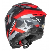 Capacete Moto Fechado Norisk Rock Tactical Militar Camuflado Vermelho C/ Óculos + Viseira Extra