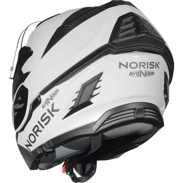 Capacete Moto Robocop Norisk Avenger Articulado 180 Graus C/ Óculos Interno Lançamento - Branco Brilho
