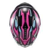 Capacete Esportivo Texx Raptor MotoGp Genesis C/ Spoiler + Viseira Extra Masculino Feminino - Azul Rosa