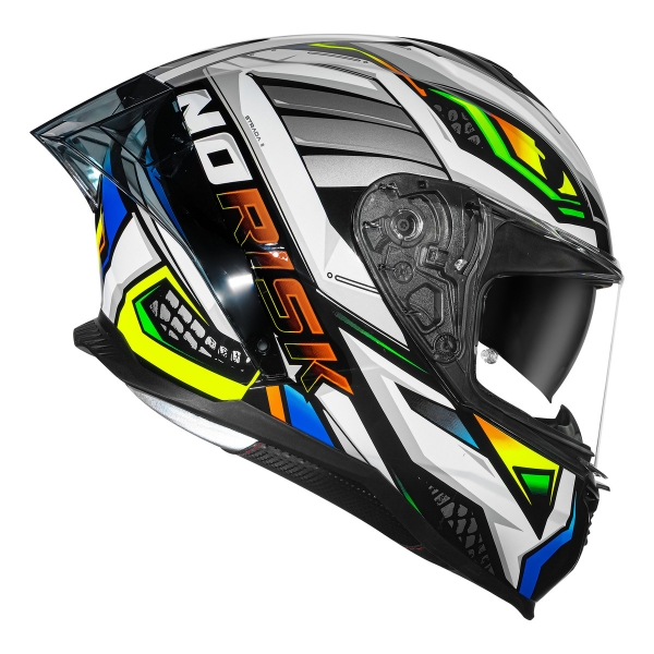 Capacete Moto Norisk Strada 2 Xdron Reptel C/ Aerofólio e Óculos Sol Interno Masculino Feminino
