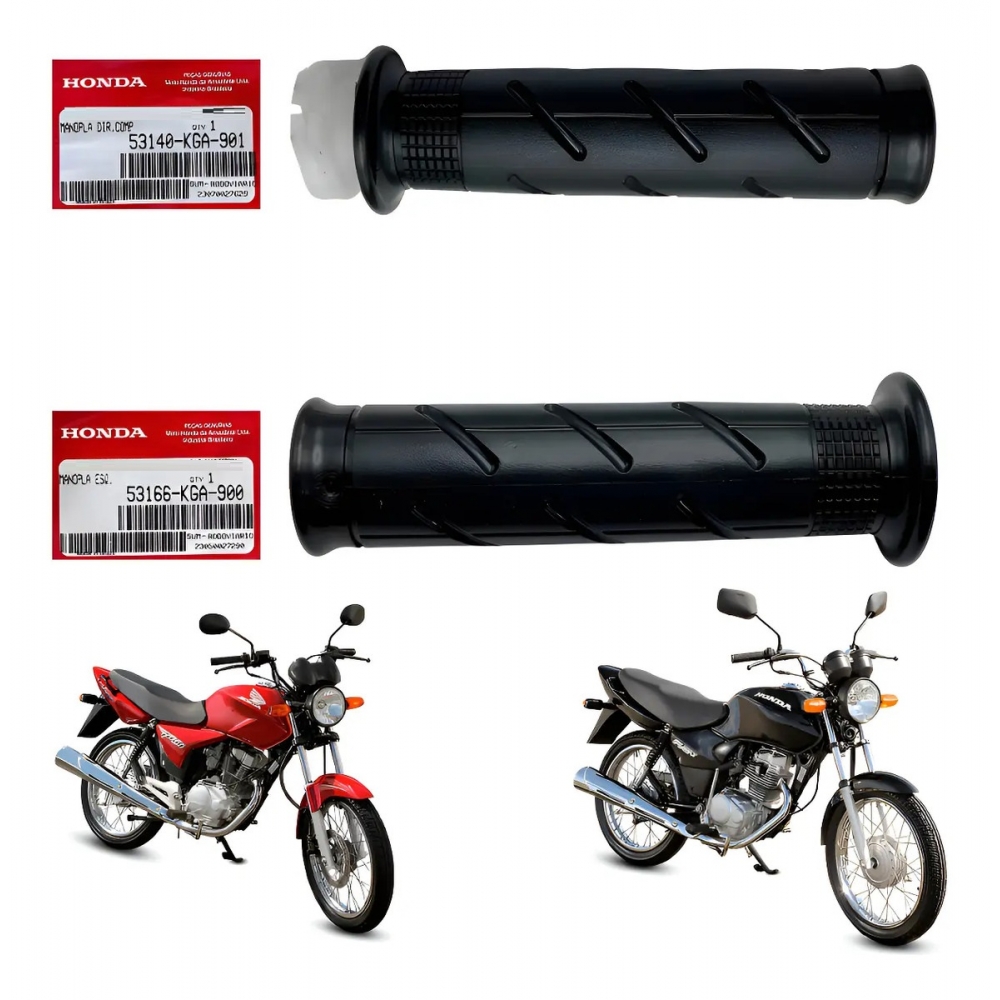 Par Manopla Punho Moto Titan 125 150 Fan 125 150 2000 até 2013 C/ Roldana Acelerador Original Honda