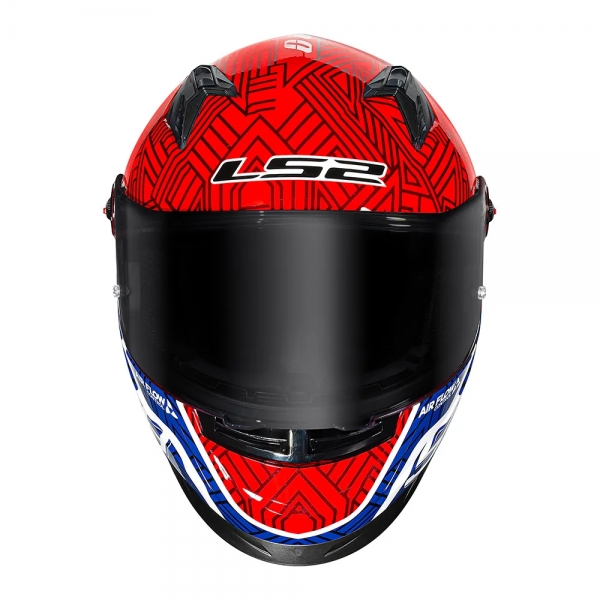 Capacete Moto LS2 FF358 Pro Classsic Tiempo Azul Vermelho C/ Spoiler Masculino Feminino Lançamento