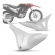 Par De Tampa Superior Lateral Moto Nxr Bros 160 2015 2016 2017 2018 2019 Carenagem Mod Original Branca