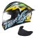 Capacete Esportivo Texx Raptor MotoGp Genesis C/ Spoiler + Viseira Extra Masculino Feminino - Azul Amarelo