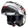 Capacete Moto Robocop Articulado LS2 FF908 Strobe 2 Phantom Branco Vermelho Escamoteável C/ Óculos