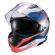 Capacete Moto Articulado Robocop Texx Kratos Nomade Bmw Branco Azul Escamoteável C/ Óculos