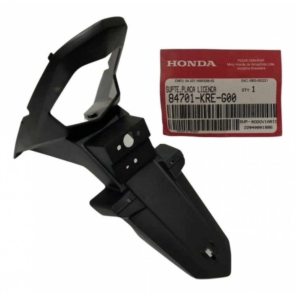 Paralama Traseiro Suporte Placa Moto Nxr Bros 160 2015 16 17 18 19 20 21 22 23 2024 Original Honda