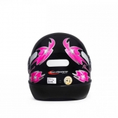 Capacete Moto Feminino Taurus San Marino Formula 1R Femme Preto C/ Flor Rosa C/ Selo Inmetro - Preto