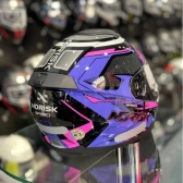 Capacete Esportivo Moto Norisk Razor Speedmax Preto Roxo Rosa Fechado Masculino Feminino