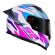 Capacete Moto LS2 FF358 Pro Classic Draze Airline Branco Roxo Rosa C/ Spoiler Masculino Feminino