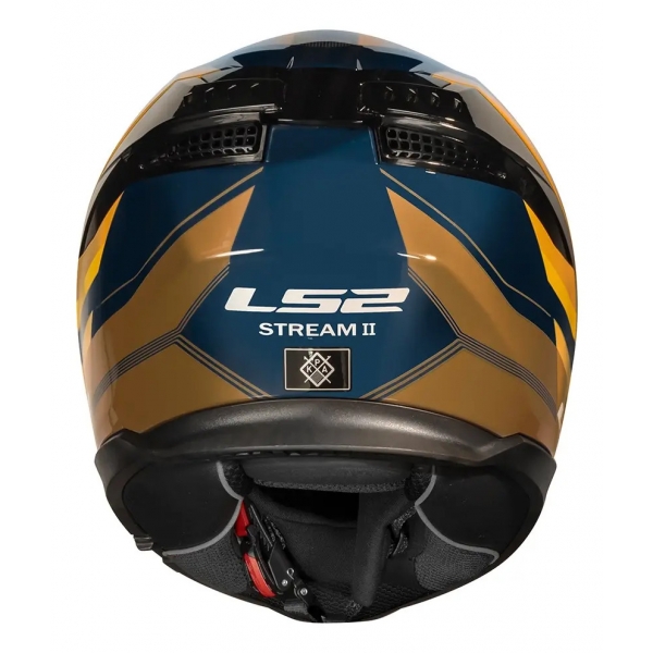 Capacete Moto Fechado Ls2 Ff808 Stream 2 Vintage Azul Laranja Esportivo C/ Óculos Masculino Feminino