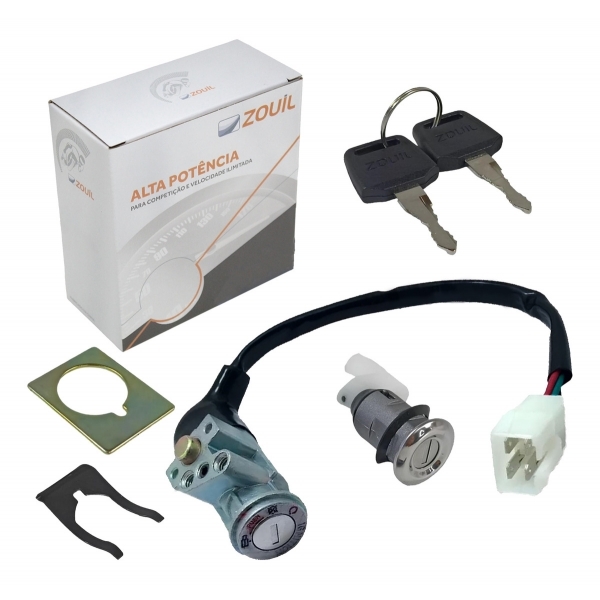 Kit Conjunto Chave Contato Miolo Ignição Moto Shineray Phoenix 50cc Completo C/ Travas Mod Original