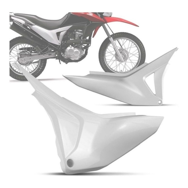 Par De Tampa Superior Lateral Moto Nxr Bros 160 2015 2016 2017 2018 2019 Carenagem Mod Original Branca
