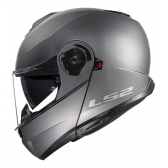 Capacete Moto Robocop Articulado LS2 FF908 Strobe 2 Monocolor Escamoteável C/ Óculos - Titanium Cinza Fosco