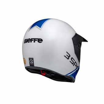 Capacete Bieffe 3 Sport G-Age Vintage Branco Azul Esportivo Cross Trail Trilha Masculino Feminino