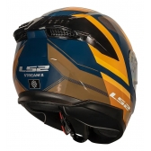 Capacete Moto Fechado Ls2 Ff808 Stream 2 Vintage Azul Laranja Esportivo C/ Óculos Masculino Feminino