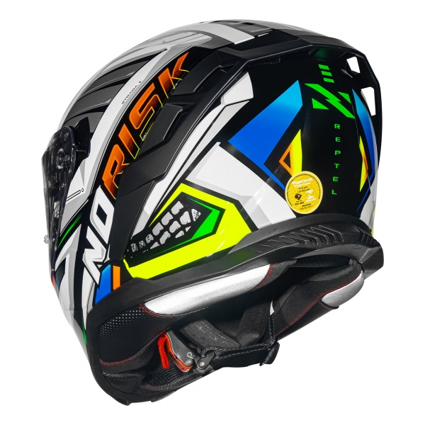 Capacete Moto Norisk Strada 2 Xdron Reptel C/ Aerofólio e Óculos Sol Interno Masculino Feminino