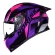 Capacete Moto Feminino Norisk Flow Pulse Roxo Rosa C/ Spoiler + Viseira Fume Extra
