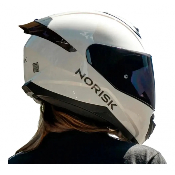 Capacete Norisk Razor Limited Edition Branco Brilho C/ Aerofólio + Viseira Fumê Masculino Feminino