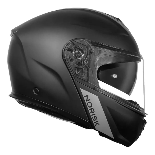 Capacete Moto Robocop Escamoteável Norisk Vortex Preto Fosco Articulado C/ Óculos Masculino Feminino
