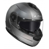 Capacete Moto Robocop Articulado LS2 FF908 Strobe 2 Monocolor Escamoteável C/ Óculos - Titanium Cinza Fosco