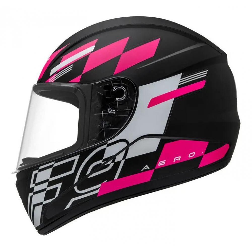 Capacete Moto Feminino Fechado Fly F-9 F9 Aero Preto Rosa C/ Selo Inmetro Lançamento