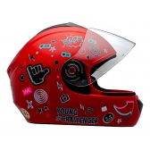 Capacete Moto Infantil Criança Fly Young Live Azul Preto Vermelho C/ Selo Inmetro Masculino Feminino - Vermelho